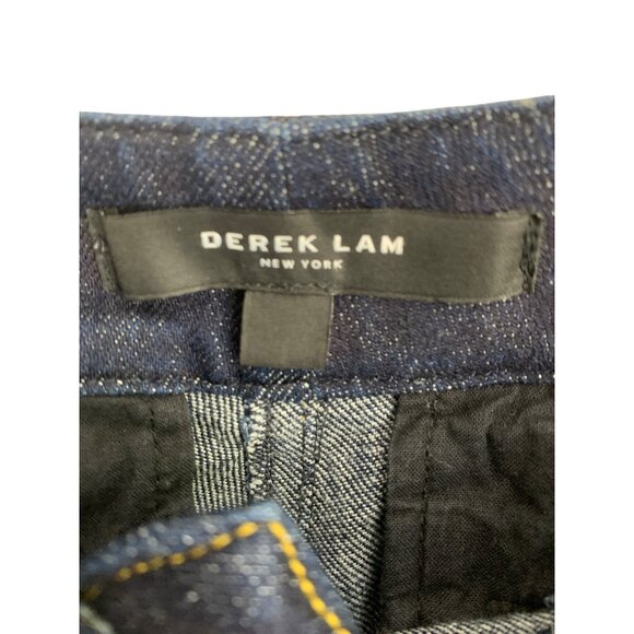 DEREK LAM Wide Flare Leg Dark Wash Denim Jeans Size 6 Stretch RS10278 GUC Mid - Picture 4 of 10
